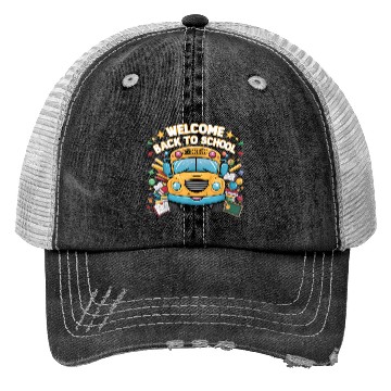 Discover Welcome Back To School Bus Happy First Day Of Scho Trucker Hats
