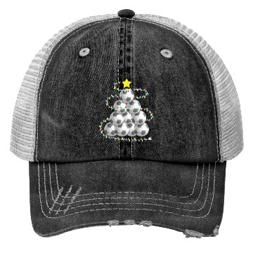 Discover Soccer Christmas Tree Xmas Player Coach Fan Trucker Hats