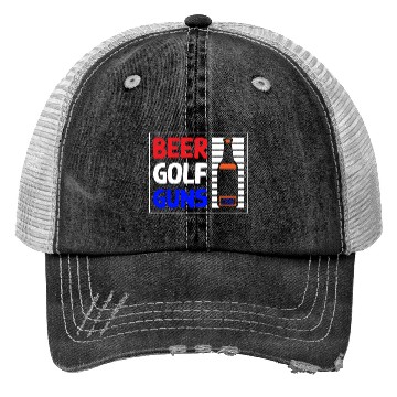Discover Beer Golf Guns Trucker Hats