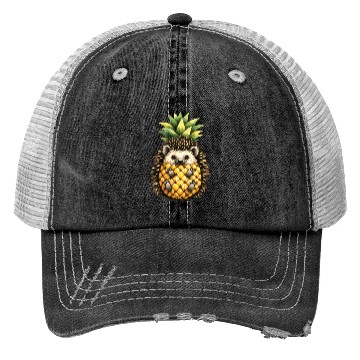 Discover Spiky Pineapple Fruit Lover Funny Design Trucker Hats
