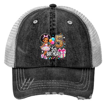 Discover Its My 5th Birthday African American Black Girl 5 Trucker Hats