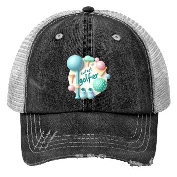 Discover Cutest Golfer - 3D pink bubbles Trucker Hats