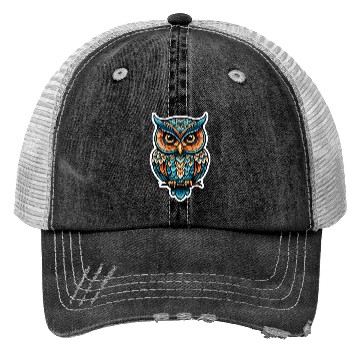 Discover Owl Neo Traditional Trucker Hats