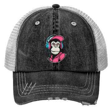 Discover A Cool Hiphop Monkey Trucker Hats
