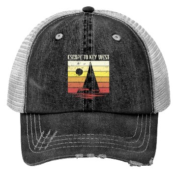 Discover Florida ESCAPE TO KEY-WEST Sailing Florida Trucker Hats
