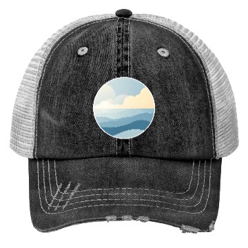 Discover The soft blue tones and waves Trucker Hats