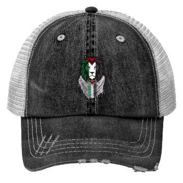 Discover Palestinian Lion with Flag Colors Trucker Hats
