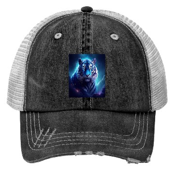 Discover Blue Fantasy Tiger Trucker Hats
