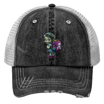 Discover Zombie Girl With Backpack - Back to School Trucker Hats
