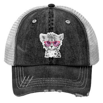 Discover cheetah Animals with Glasses Trucker Hats