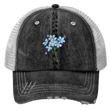 Discover Blue Blossom Beauty “blue flower” Trucker Hats