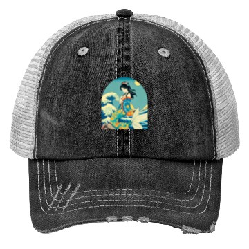 Discover Celestial Siren ukiyo-e style Trucker Hats