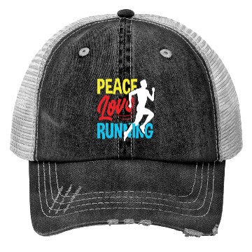 Discover Peace Love Running Design For Runners Trucker Hats