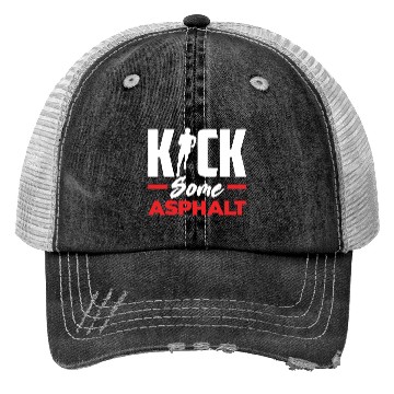 Discover Kick Some Asphalt Running Motivation Trucker Hats