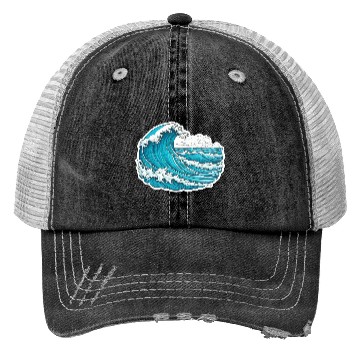 Discover Serene Blue Ocean Waves Trucker Hats