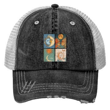 Discover Moon and Sun Tarot Card Designed Look Trucker Hats