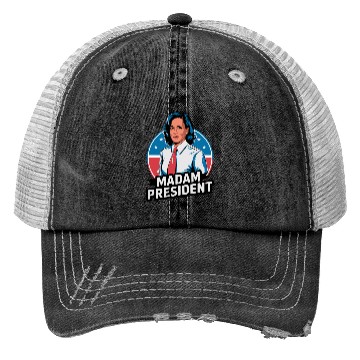 Discover Retro Kamala Madam President 2024 Trucker Hats
