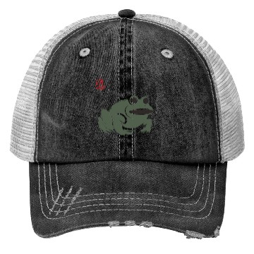Discover Grumpy Frog Illustration - Funny Animal Art Trucker Hats
