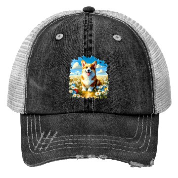 Discover Corgi in Summer Trucker Hats