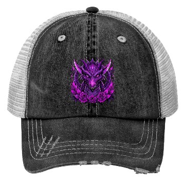Discover Design featuring a striking purple dragon Trucker Hats