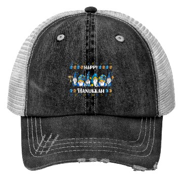 Discover "Hanukkah Gnome" Wishing You a Happy Hanukkah Trucker Hats