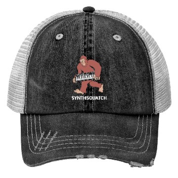 Discover Funny Music Producer Big Foot Synthsquatch Trucker Hats