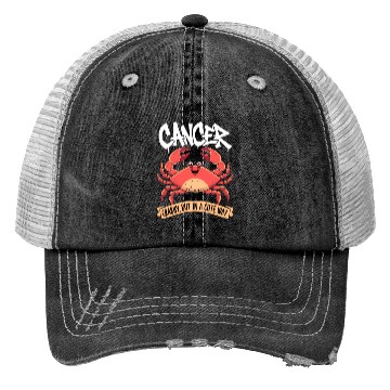 Discover Crabby, But in a Cute Way Cancer Zodiac Sign Trucker Hats