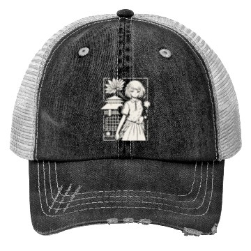 Discover Japan: Sakura Girl Cartoon Trucker Hats
