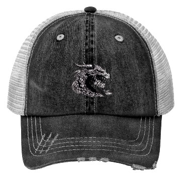 Discover Mythical Dragon Head Illustration Trucker Hats