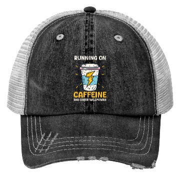 Discover Depression Awareness Running On Caffeine Willpower Trucker Hats