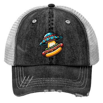 Discover UFO HotDog Abduction Trucker Hats