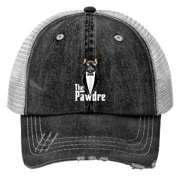 Discover The Pawdre Funny Dog Father Dad Paw French Bulldog Trucker Hats