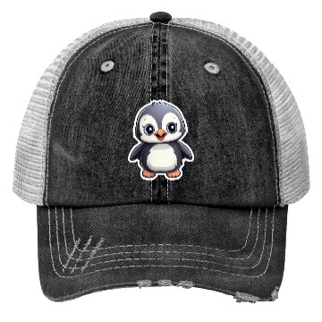 Discover Penguin Famila, Cute Penguin, Penguin logo Trucker Hats