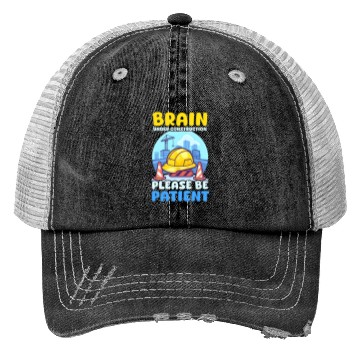 Discover Depression Awareness Brain Under Construction Trucker Hats