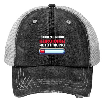 Discover Depression Awareness Surviving, Not Thriving Trucker Hats