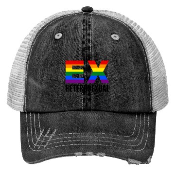 Discover Ex Heterosexual Rainbow Flag LGBT Pride Month Trucker Hats