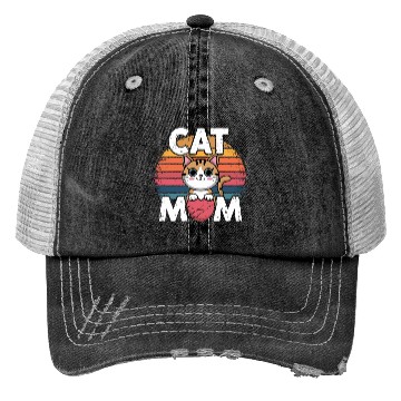 Discover Cat Mom Trucker Hats