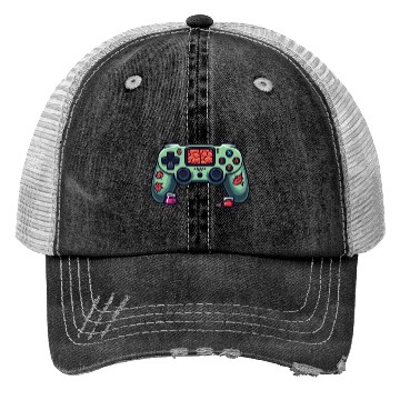 Discover Zombie Brain-Themed Green Controller Trucker Hats