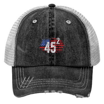 Discover Trump 45 Squared Two Terms Election American Trucker Hats