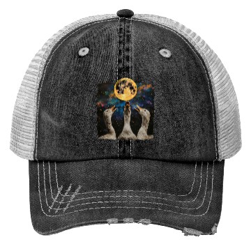 Discover Ducks Farm Animal Farmer Howling Moon Trucker Hats
