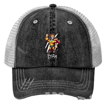 Discover Majestic Courage: Superhero Lion "Be Brave" Trucker Hats