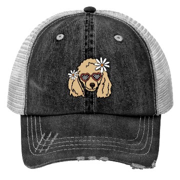 Discover Poodle Brown retro Dog Trucker Hats