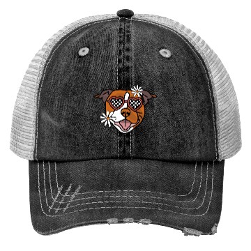 Discover Staffordshire Brown Retro Dog Trucker Hats
