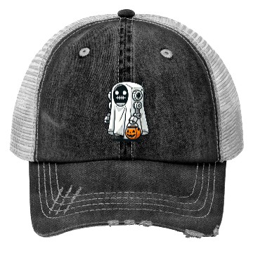 Discover funny halloween robot Trucker Hats