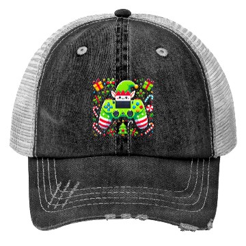 Discover Christmas Elf Themed Gaming Controller Fun Trucker Hats