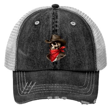 Discover Cowboy Skeleton Skull Bandit Trucker Hats