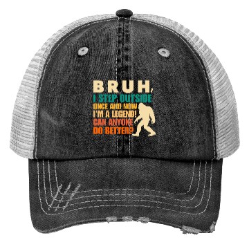 Discover Funny Bigfoot Bruh Sasquatch Sarcastic Humor Trucker Hats