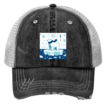 Discover Polar Bear in Winter Wonderland Trucker Hats
