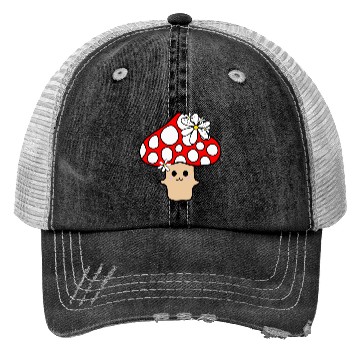 Discover Cute Red Mushroom Smiling Trucker Hats