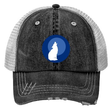 Discover Wolf Moon Nature Vector Trucker Hats